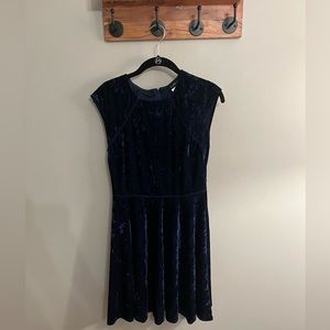 B.Darlin Navy Blue Velvet Mini Dress